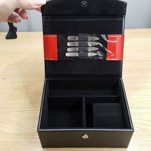 Perry Ellis Portfolio Mens Jewelry Box Organizer Collar Stays Cufflinks Watch - Picture 1 of 8